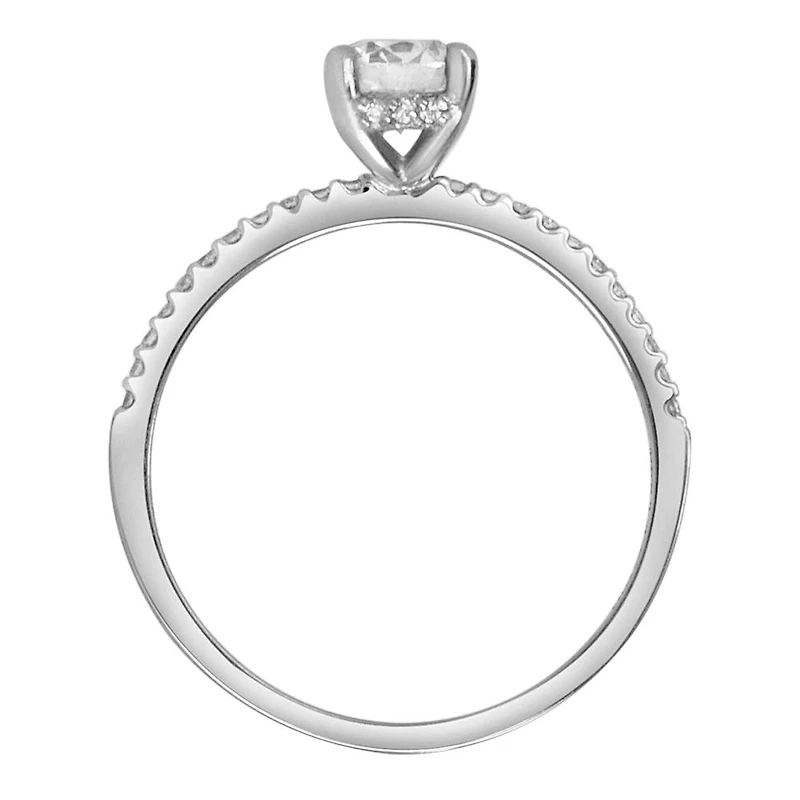 Northern Facet Ideal Cut Engagement Ring with .62 Carat TW of Diamonds in 18kt White Gold