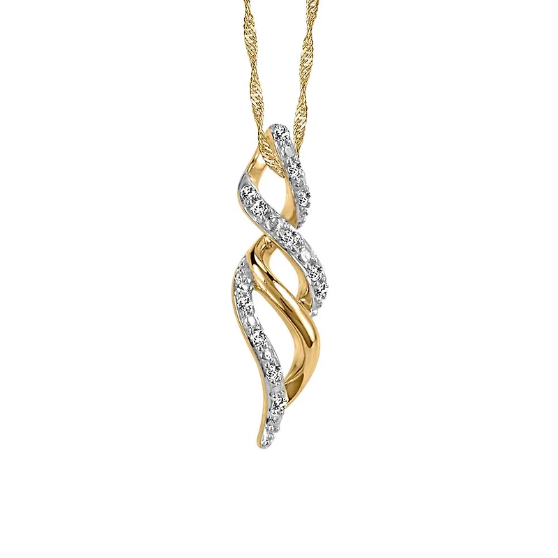 Pendant with .06 Carat TW of Diamonds in 10kt Yellow Gold with Chain