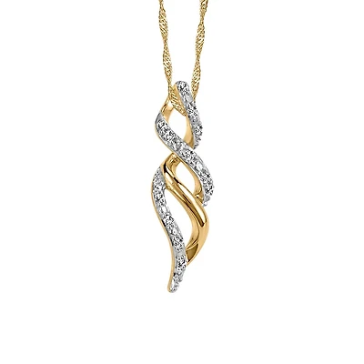 Pendant with .06 Carat TW of Diamonds in 10kt Yellow Gold with Chain