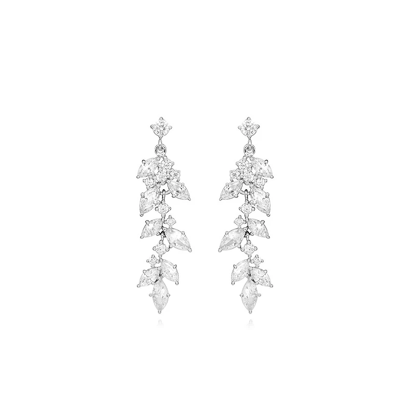 Grace Earrings with Cubic Zirconia in Sterling Silver