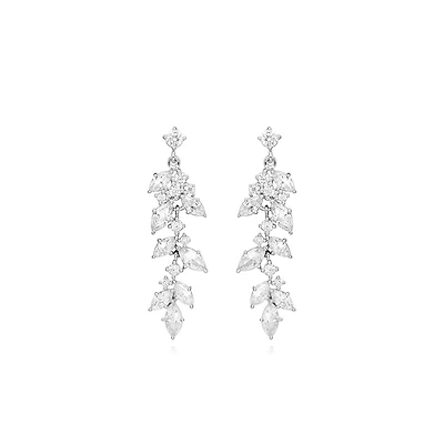 Grace Earrings with Cubic Zirconia in Sterling Silver