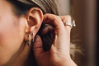 Hoop Earrings with .10 Carat TW of Diamonds in 10kt Yellow Gold