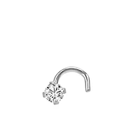 Nose Stud with Carat Diamond in 14kt White Gold