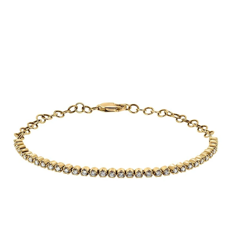 7″ Classic Petite Tennis Bracelet with .50 Carat TW of Diamonds in 10kt Yellow Gold