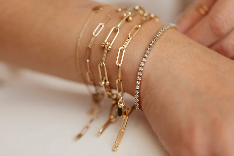 7.5″ Medium 3.9MM Layla Cable Link Paperclip Chain Bracelet in 10kt Yellow Gold