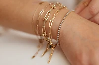 7.5″ Medium 3.9MM Layla Cable Link Paperclip Chain Bracelet in 10kt Yellow Gold