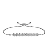 Adjustable Bracelet with .25 Carat TW of Diamonds in Sterling Silver