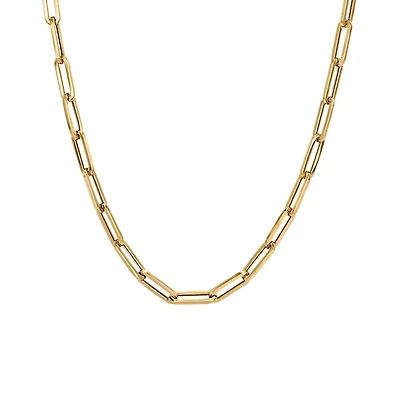 18″ Medium 3.9MM Layla Cable Link Paperclip Chain Necklace in 10kt Yellow Gold