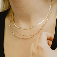 16″-18″ 3MM Herringbone Chain in 10kt Yellow Gold