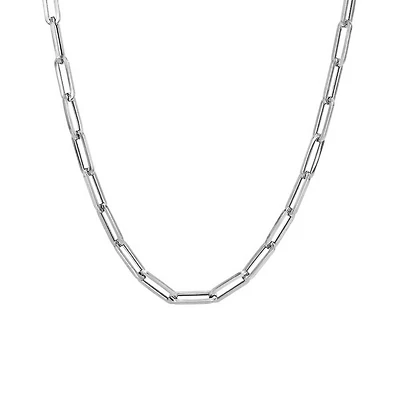 18″ Medium 3.9MM Layla Cable Link Paperclip Chain Necklace in Sterling Silver