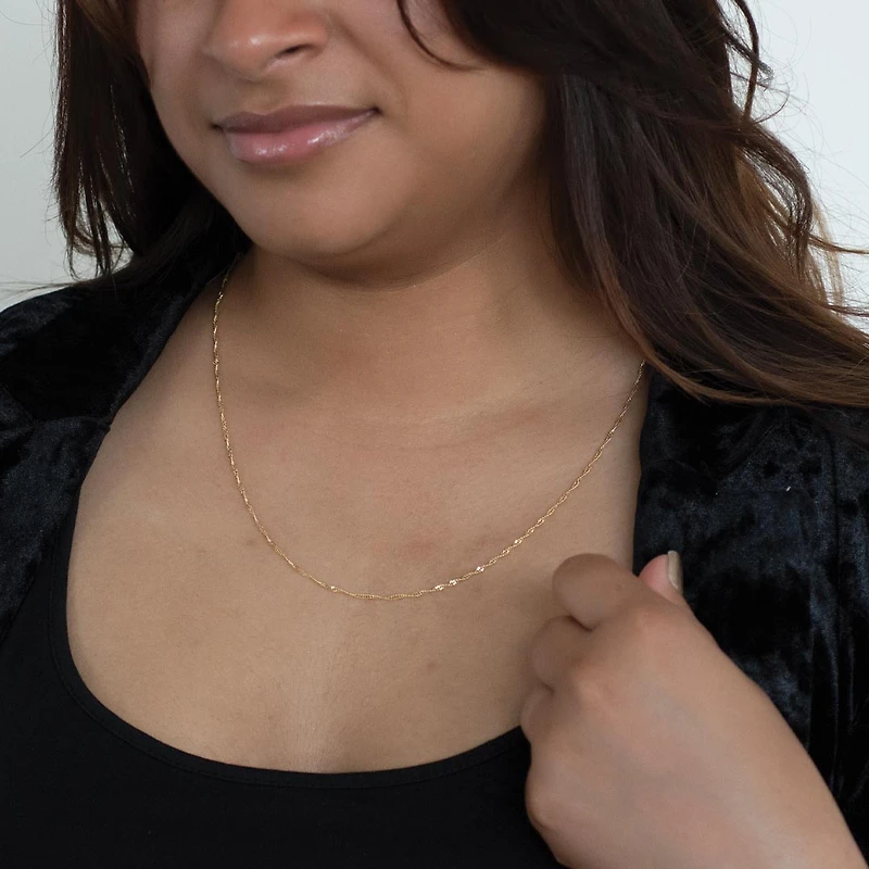 18″-20″ Singapore Chain in 10kt Yellow Gold