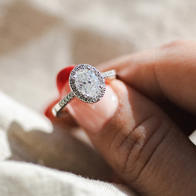 Fire of the North Engagement Ring with 1.25 Carat TW of Diamonds in 18kt White Gold