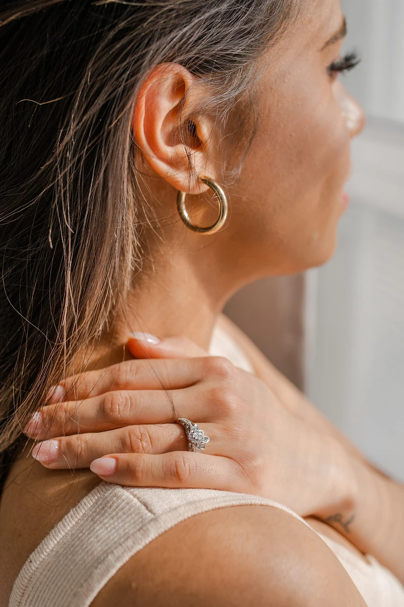 Enchanted Disney Ariel Engagement Ring with .63 Carat TW of Diamonds in 14kt White and Rose Gold