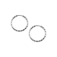 22MM Sleeper Hoop Earrings in 10kt White Gold