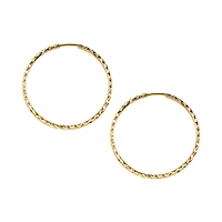 33MM Sleeper Hoop Earrings in 10kt Yellow Gold