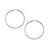 33MM Sleeper Hoop Earrings in 10kt White Gold