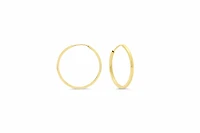 18MM Square Tube Sleeper Hoop Earrings in 10kt Yellow Gold