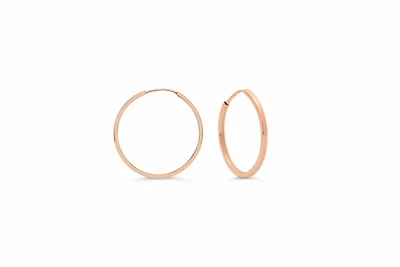 18MM Square Tube Sleeper Hoop Earrings in 10kt Rose Gold