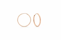 18MM Square Tube Sleeper Hoop Earrings in 10kt Rose Gold