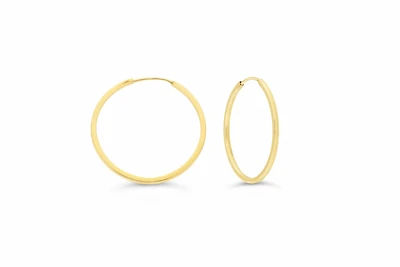 22MM Square Tube Sleeper Hoop Earrings in 10kt Yellow Gold