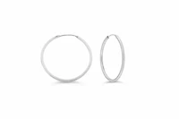 22MM Square Tube Sleeper Hoop Earrings in 10kt White Gold
