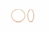 22MM Square Tube Sleeper Hoop Earrings in 10kt Rose Gold