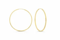 33MM Square Tube Sleeper Hoop Earrings in 10kt Yellow Gold
