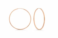 33MM Square Tube Sleeper Hoop Earrings in 10kt Rose Gold