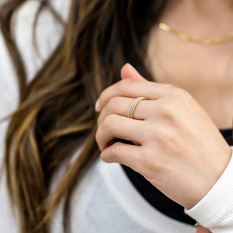 Everyday Stacking Twisted Ring in 10kt Gold