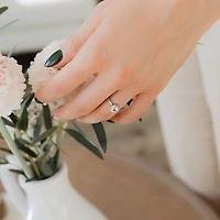Ring with Genuine Topaz and Cubic Zirconia in Sterling Silver
