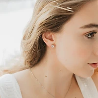 Earrings with Genuine White Topaz and Cubic Zirconia in Sterling Silver