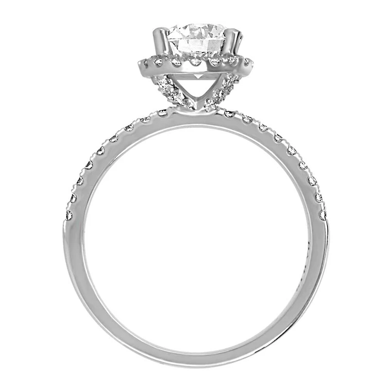 Eternal Allure Halo Engagement Ring with 1.30 Carat TW of Diamonds in 18kt White Gold