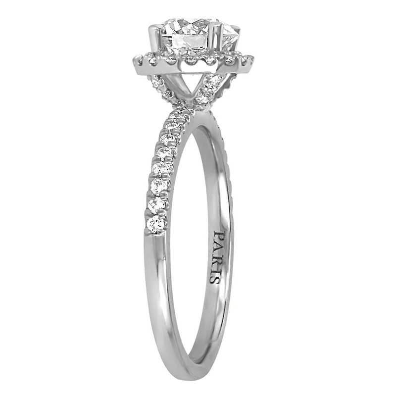 Eternal Allure Halo Engagement Ring with 1.30 Carat TW of Diamonds in 18kt White Gold