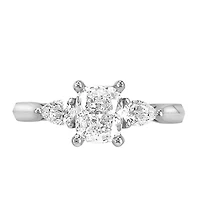 Eternal Trilogy 3 Stone Engagement Ring with 1.36 Carat TW of Diamonds in 18kt White Gold