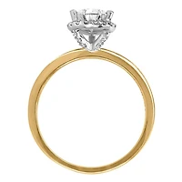 Eternal Wonder Pear Halo Engagement Ring with 1.17 Carat TW of Diamonds in 18kt Yellow Gold