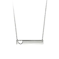 18″ Engravable Nameplate Necklace in 10kt White Gold