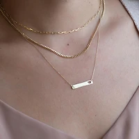 18″ Engravable Nameplate Necklace in 10kt White Gold