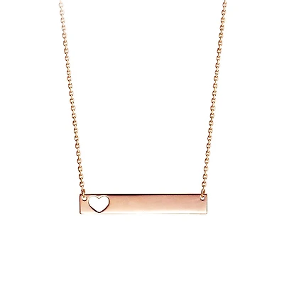 18″ Engravable Nameplate Necklace in 10kt Rose Gold