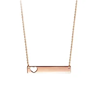 18″ Engravable Nameplate Necklace in 10kt Rose Gold