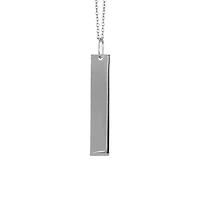 18″ Engraveable Vertical Nameplate Necklace in 10kt White Gold