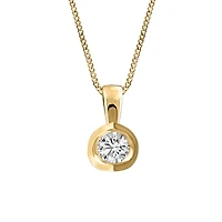 Pendant with Carat Diamond in 14kt Yellow Gold with Chain