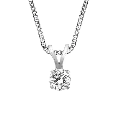 Pendant with Carat Cubic Zirconia in 14kt White Gold with Chain