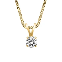 Pendant with Carat Cubic Zirconia in 14kt Yellow Gold with Chain