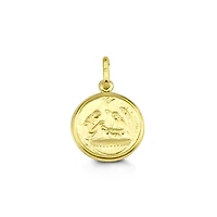 Baptism Disc Pendant in 10kt Yellow Gold