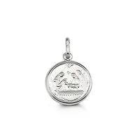 Baptism Disc Pendant in 10kt White Gold