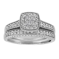 Bridal Set with .50 Carat TW of Diamonds in 10kt White Gold