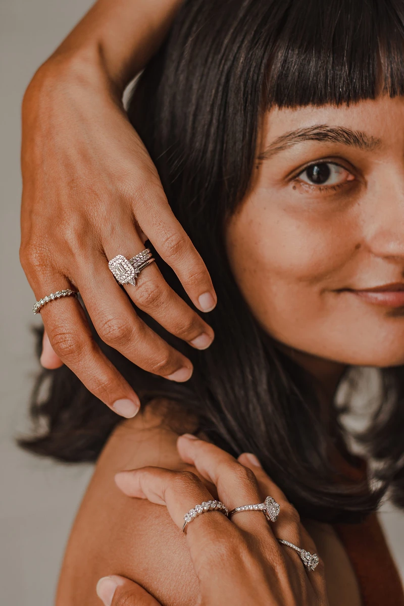Bridal Set with 1.50 Carat TW of Diamonds in 14kt White Gold