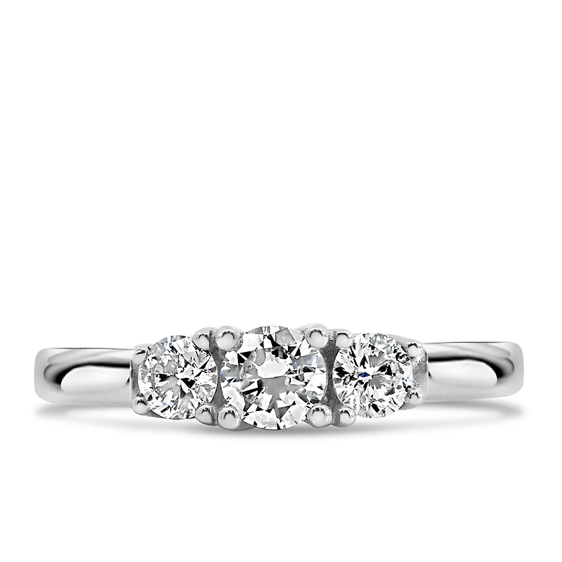 Colourless Collection Three Stone Engagement Ring with .50 Carat TW of Diamonds in 18kt White Gold