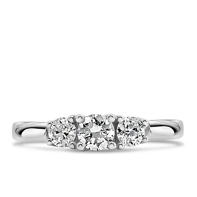 Colourless Collection Three Stone Engagement Ring with .50 Carat TW of Diamonds in 18kt White Gold