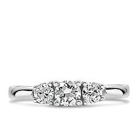 Colourless Collection Three Stone Engagement Ring with .50 Carat TW of Diamonds in 18kt White Gold